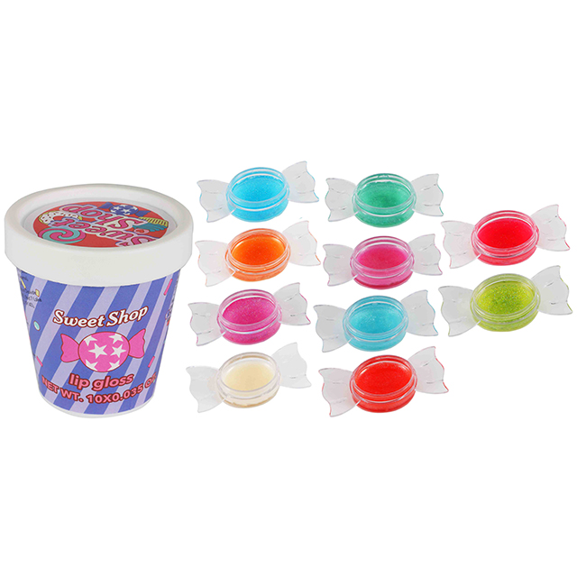 10PK Candy Shape Lip Gloss Set for Kids
