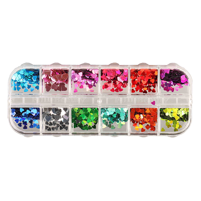 Nail Art 12 Wells Glitter Set